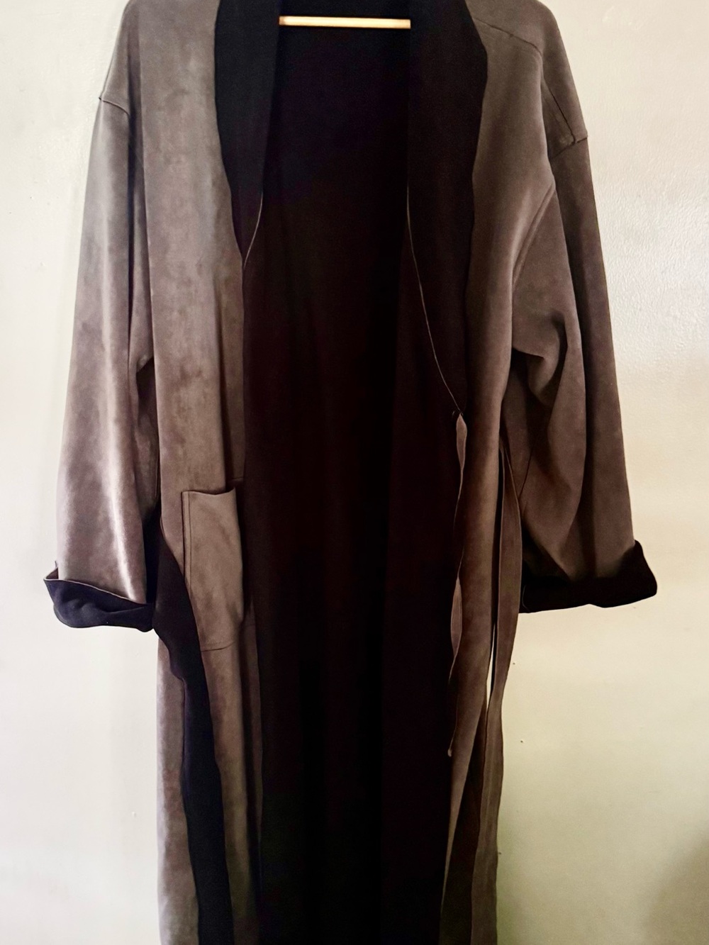 Valerie Stevens Taupe Trench Coat with Black Trim